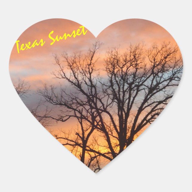 Sticker Cœur Texas Sunset (Devant)