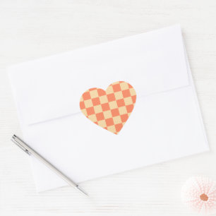 Sticker Cœur Texte En vichy Motif personnalisé