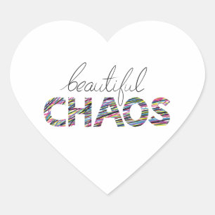 Sticker Cœur Texte Motivationnel Positif Beau Chaos