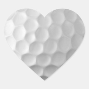 Sticker Cœur Texture de balle de golf blanche et alvéolée