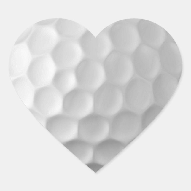 Sticker Cœur Texture de balle de golf blanche et alvéolée (Devant)