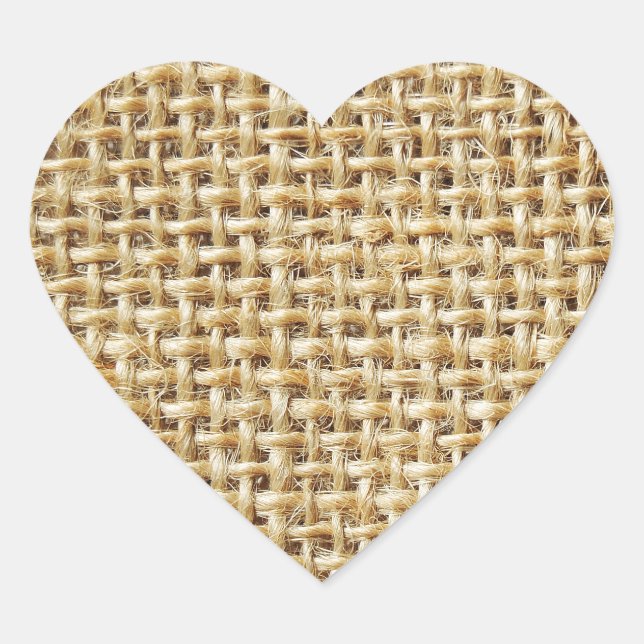 Sticker Cœur Texture de Burlap (Devant)