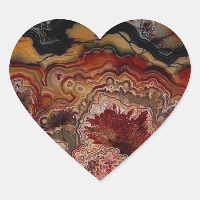 Sticker Cœur texture de pierre (Devant)