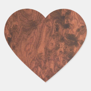 Sticker Cœur Texture en bois d'acajou de noeud