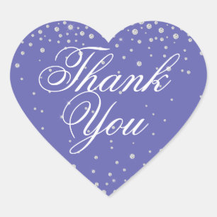 Sticker Cœur Thank You Purple Diamonds Wedding