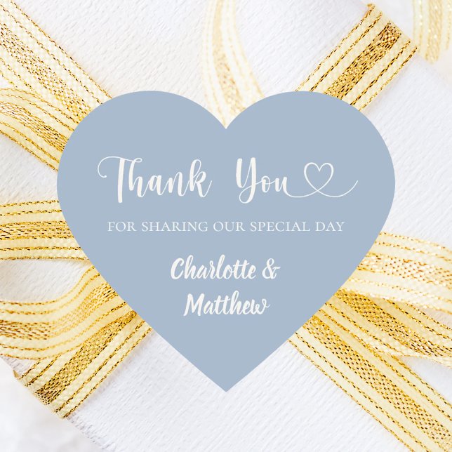 Sticker Cœur Thank you sharing our day dusty blue wedding (Créateur téléchargé)