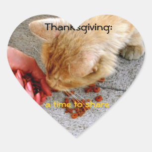 Sticker Cœur Thanksgiving Sharing avec Animaux