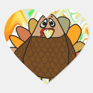 Sticker Cœur Thanksgiving Turquie