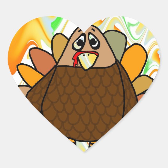 Sticker Cœur Thanksgiving Turquie (Devant)