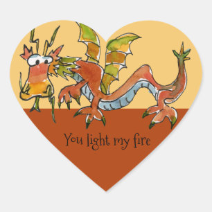 Sticker Cœur Thare Be Dragons