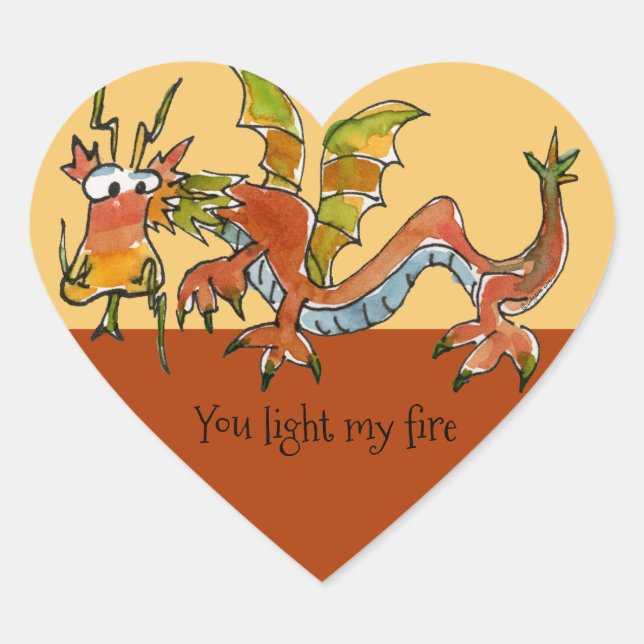 Sticker Cœur Thare Be Dragons (Devant)