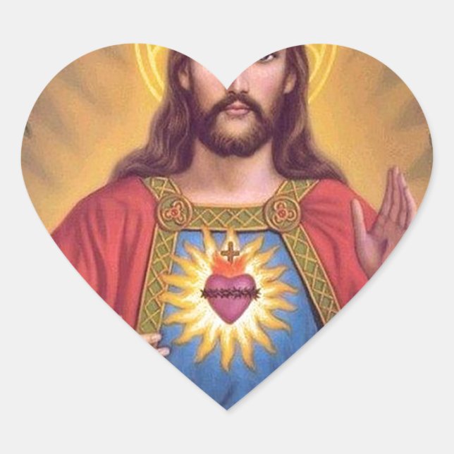 Sticker Cœur The Sacred Heart of Jesus (Devant)