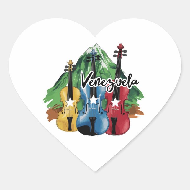 Sticker Cœur three Venezuelan violins (Devant)