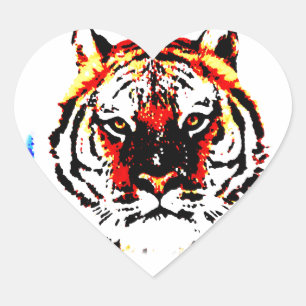 Sticker Cœur Tigre sauvage