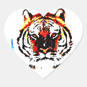 Sticker Cœur Tigre sauvage