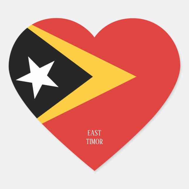 Sticker Cœur Timor oriental Drapeau splendide patriotique (Devant)
