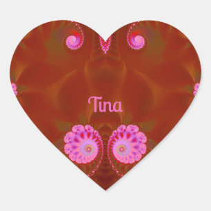 Sticker Cœur TINA ~ COOL ! ~ PINK SPIN ~ Design lumineux ~