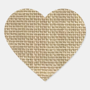 Sticker Cœur Toile de jute