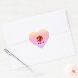 Sticker Cœur Tomate dessiné à la main est mon ambiance