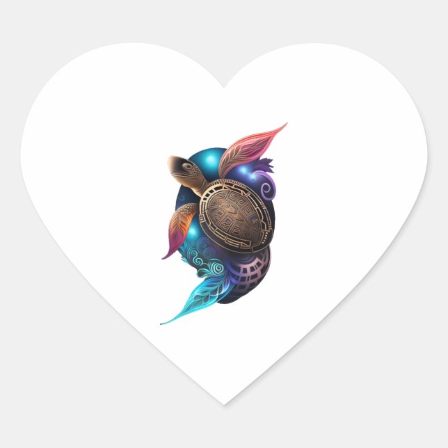 Sticker Cœur Tortue (Devant)