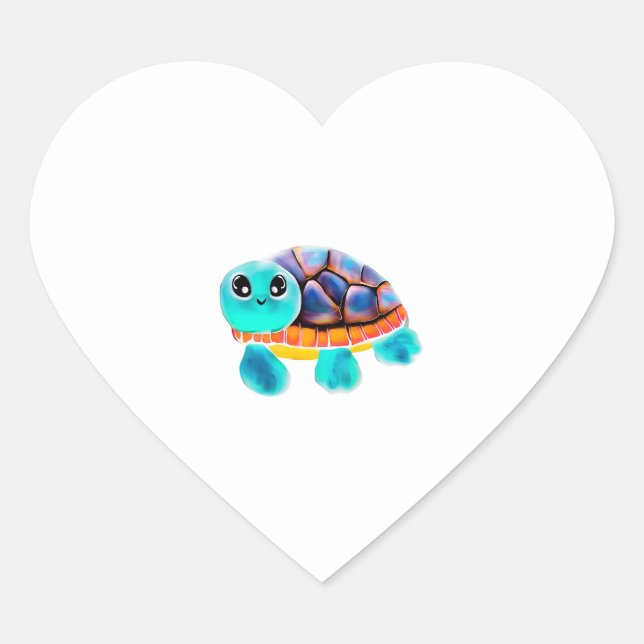 Sticker Cœur Tortue à peinture caustique Copier (Devant)