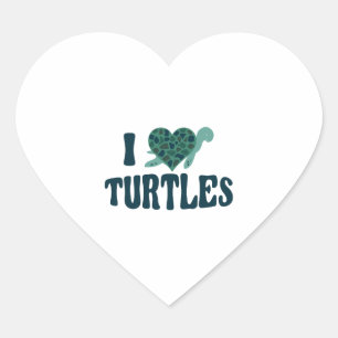 Sticker Cœur Tortue de mer Coeur J'aime