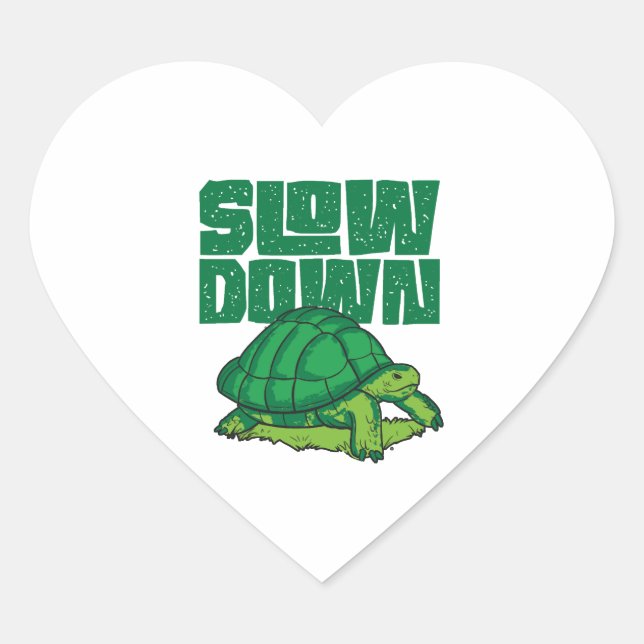 Sticker Cœur Tortue de mer ralentie (Devant)