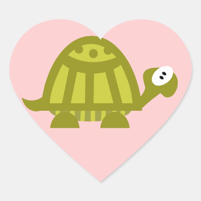 Sticker Cœur Tortue verte (Devant)