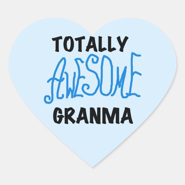Sticker Cœur Totalement génial Granma Blue Tshirts Cadeaux (Devant)