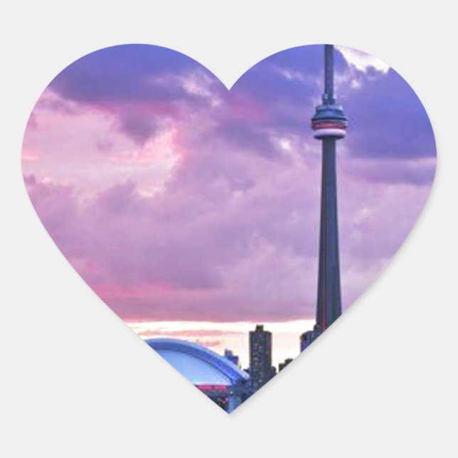 Sticker Cœur Tour de NC : Vue d'île centrale Toronto (Devant)