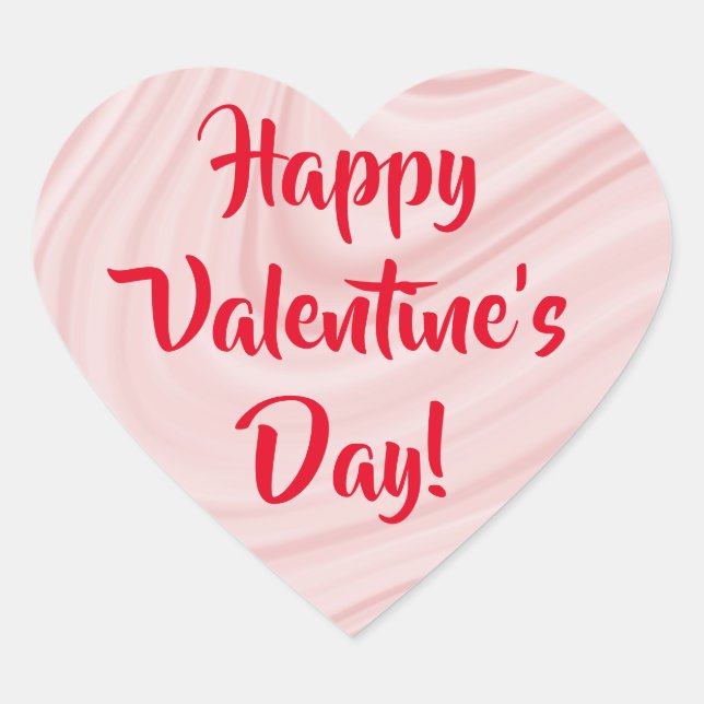 Sticker Cœur Tourbillons d'agate rose pâle Joyeuse Saint-Valent (Devant)