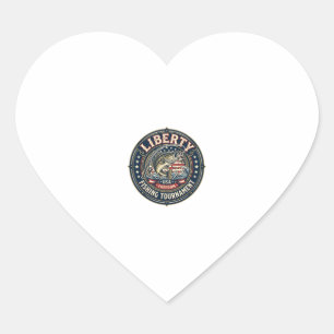 Sticker Cœur Tournoi de pêche Liberté Patriotique Patriotique F