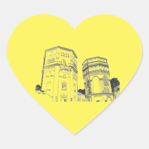 Sticker Cœur Tours d'eau de Grodno en Biélorussie