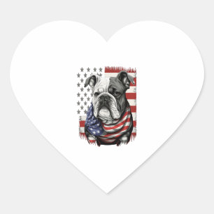 Sticker Cœur TOUS LES AMÉRICAINS Amateurs de CHIENS anglais bul