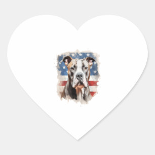Sticker Cœur TOUS LES AMÉRICAINS Amateurs de CHIENS pit bull