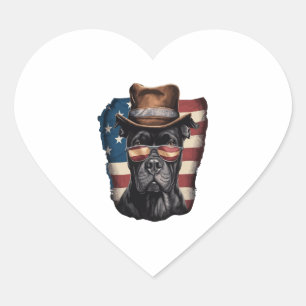 Sticker Cœur TOUS LES AMÉRICAINS Amateurs de CHIENS pit bull