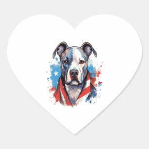 Sticker Cœur TOUS LES AMÉRICAINS Amateurs de CHIENS pit bull 2