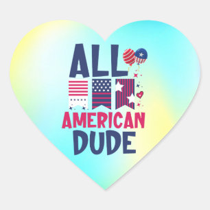 Sticker Cœur Tous les américains Dude-96993