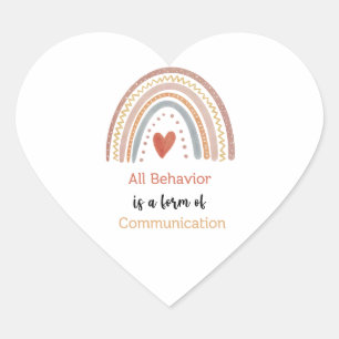 Sticker Cœur Tous les comportements Forme de communication Auti