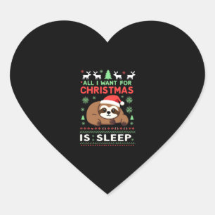 Sticker Cœur Tout Ce Que Je Veux Pour Noël Est Le Sommeil - Drô