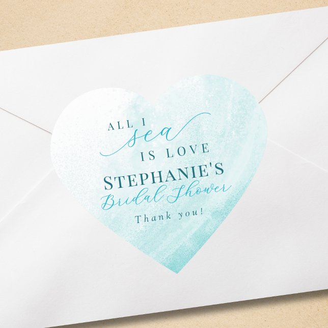 Sticker Cœur Tout ce que je vois est amour Salle de bain Océan  (Créateur téléchargé)