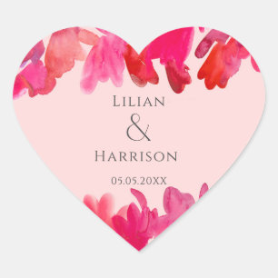 Sticker Cœur Toute l'Aquarelle d'amour rose