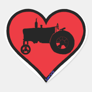 Sticker Cœur tracteur agricole