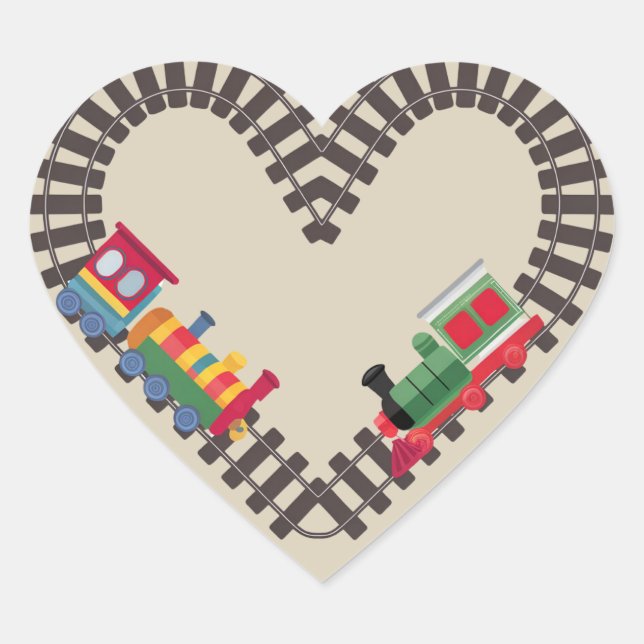 Sticker Cœur Train de la Saint-Valentin Chemin de fer Cœur  (Devant)
