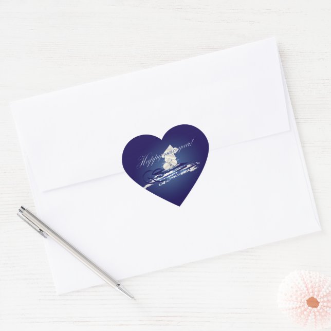 Sticker Cœur traîneau HNY (Enveloppe)