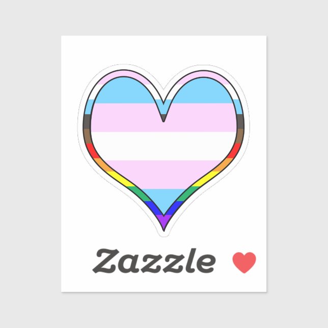 Sticker Coeur Trans Pride (Feuille)
