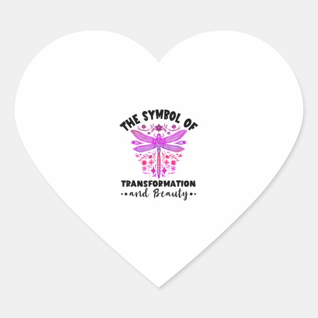 Sticker Cœur Transformation Beauty Nature Insect Dragonflies Dr (Devant)