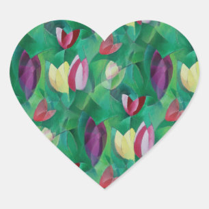 Sticker Cœur Traverser les tulipes