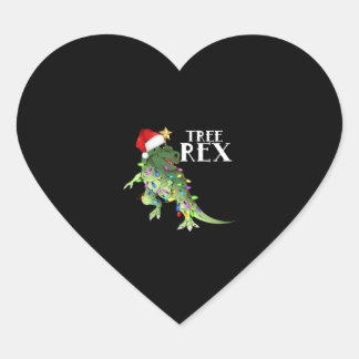 STICKER CŒUR TREE REX SANTA HAT DINOSAUR NOËL LUMIÈRES T-SHI