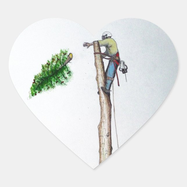 Sticker Cœur Tree Surgeon Arborist at work present (Devant)